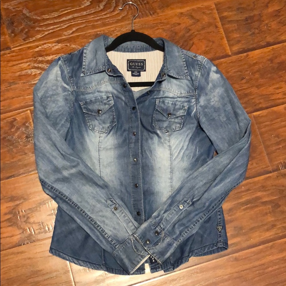 Guess denim button up